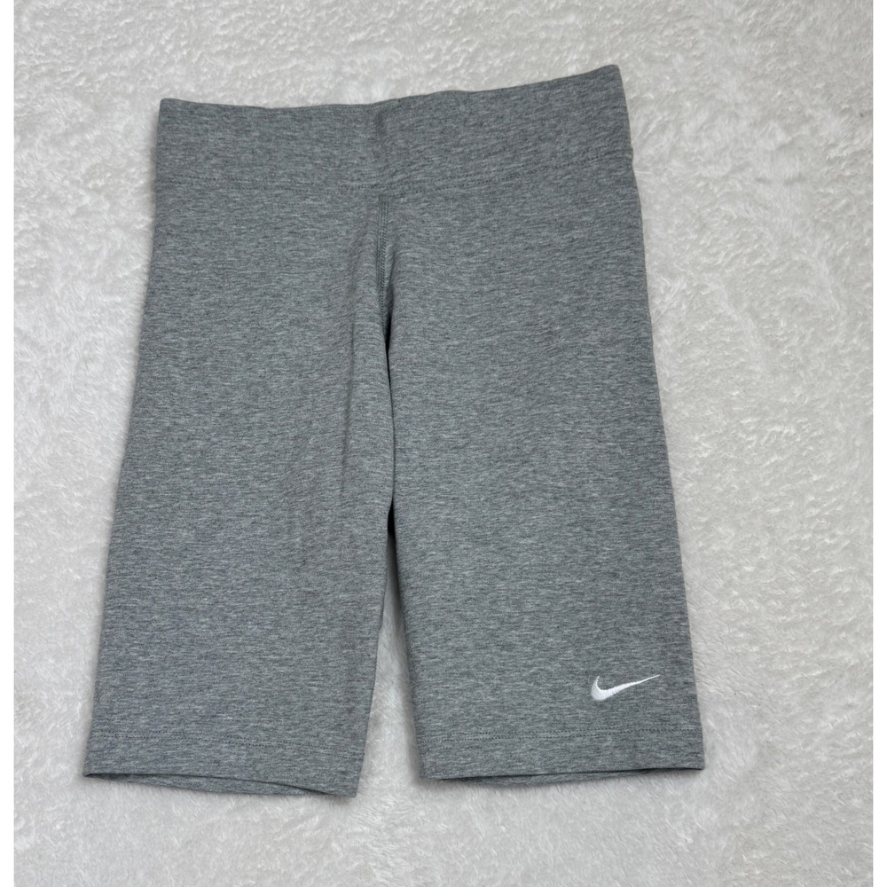 Nike Womens Essential Mid Rise Bike Shorts Carbon Heather Grey XS New Sporty